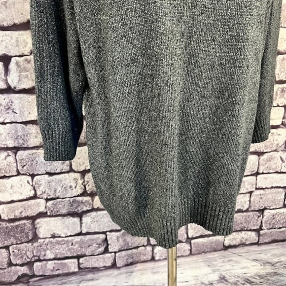 Charter Club Black & Silver 3/4 Sleeve Cowl neck Sweater Size 2X - Picture 3 of 9